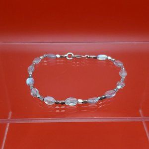 7 Inch 925 Sterling Silver Labradorite Stone Bracelet